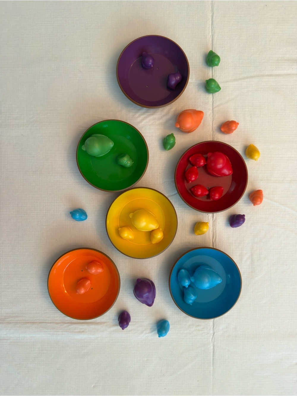 Multicolor Stacking Bowls with Matching Bird Counters - Educational Kids Toy